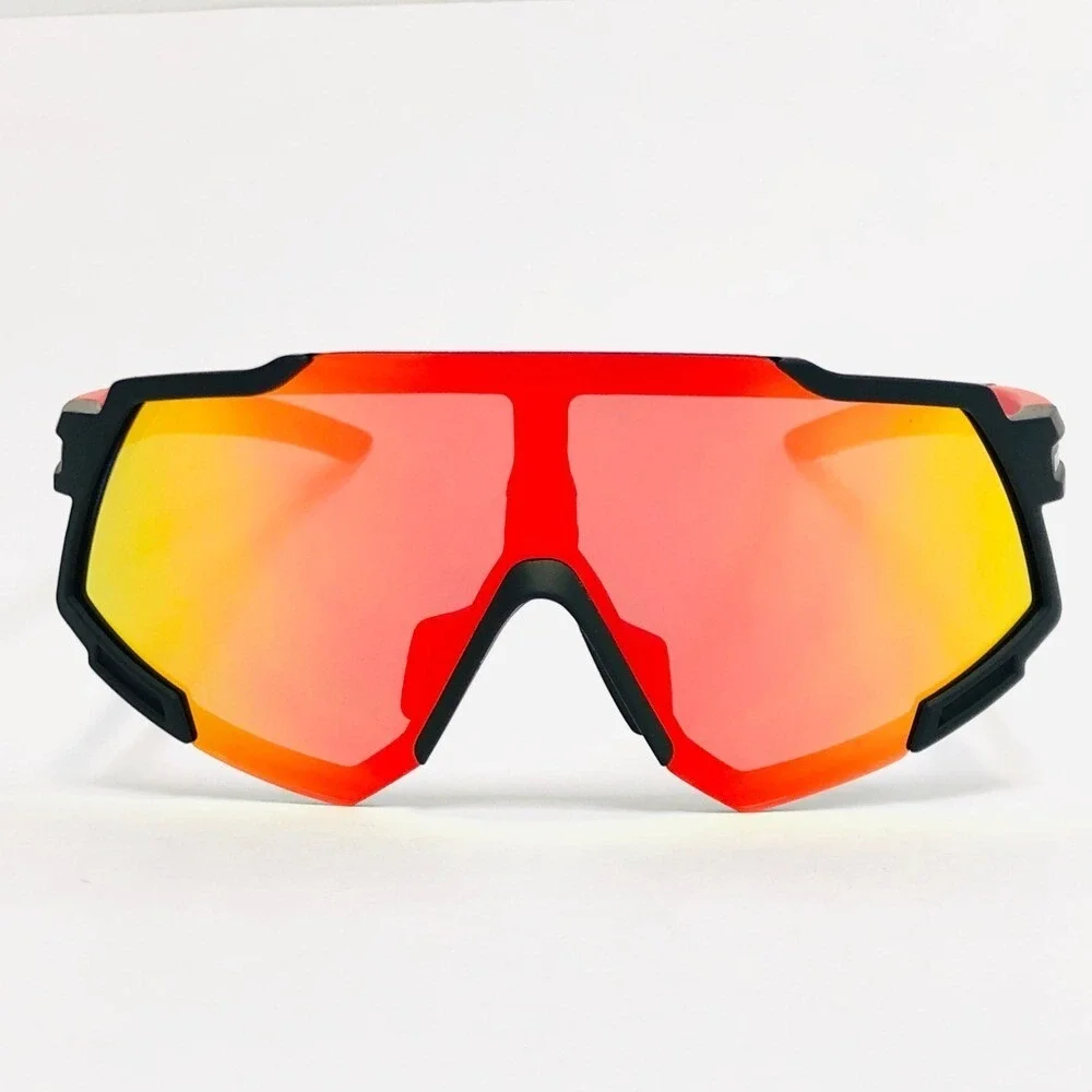 Sunglasses‎ Red Mirror Lens Sports Windproof UV Protection Bike Glasses Lentes